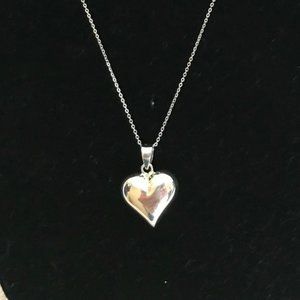925 Sterling Silver Heart Pendant and necklace set Love Hollow 3D